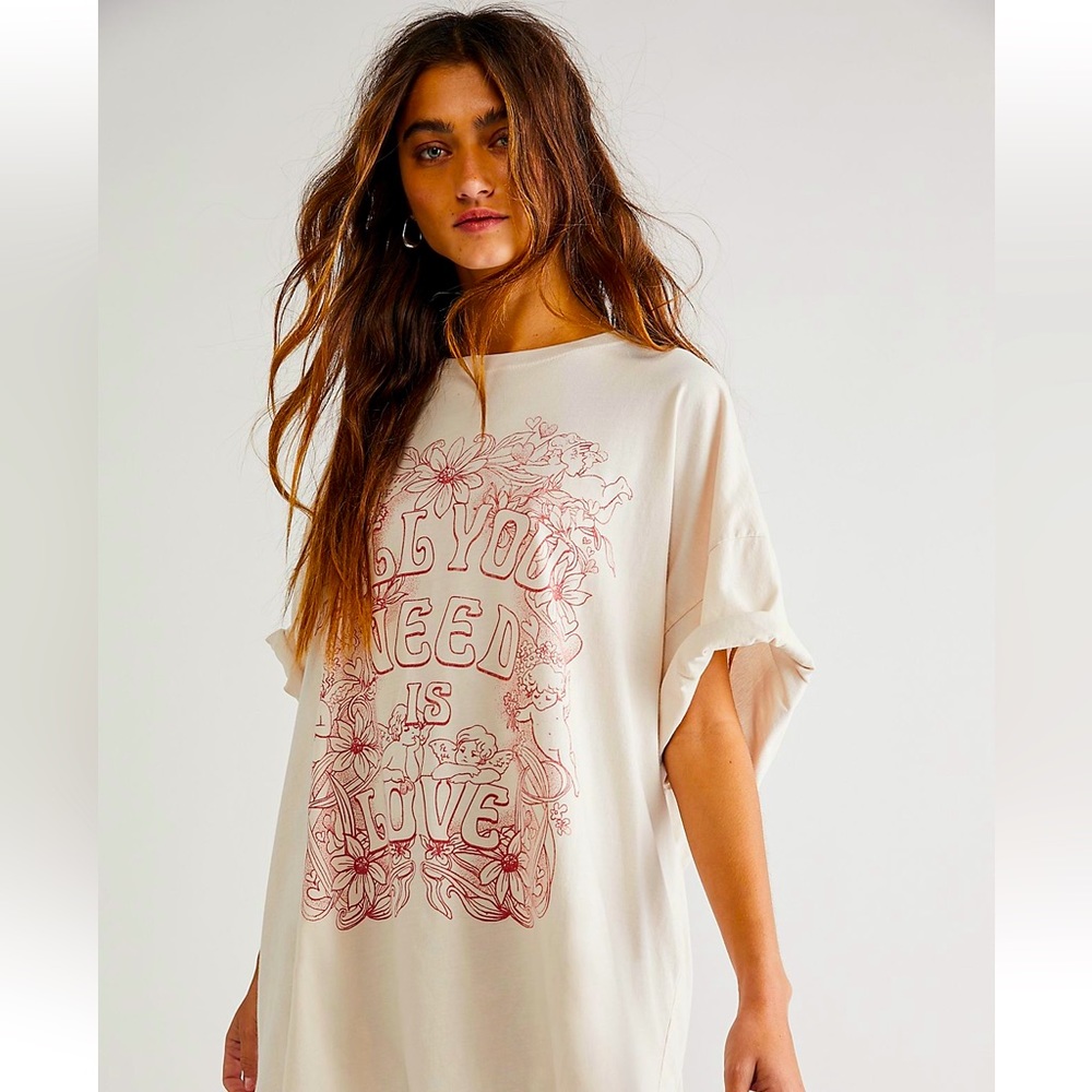 Daydreamer Free People All You Need Is Love Tee O/S One Size